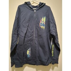 Fortnite Collection by NEFF Navy Zip Up Hoodie Sweatshirt Mens XL Banana Graphic